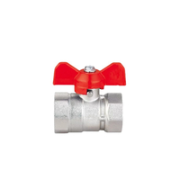 Valvola a sfera con maniglia a T in ottone, flusso ridotto, 1/2'–1-1/2' Femmina X Femmina, 16 bar per acqua/gas